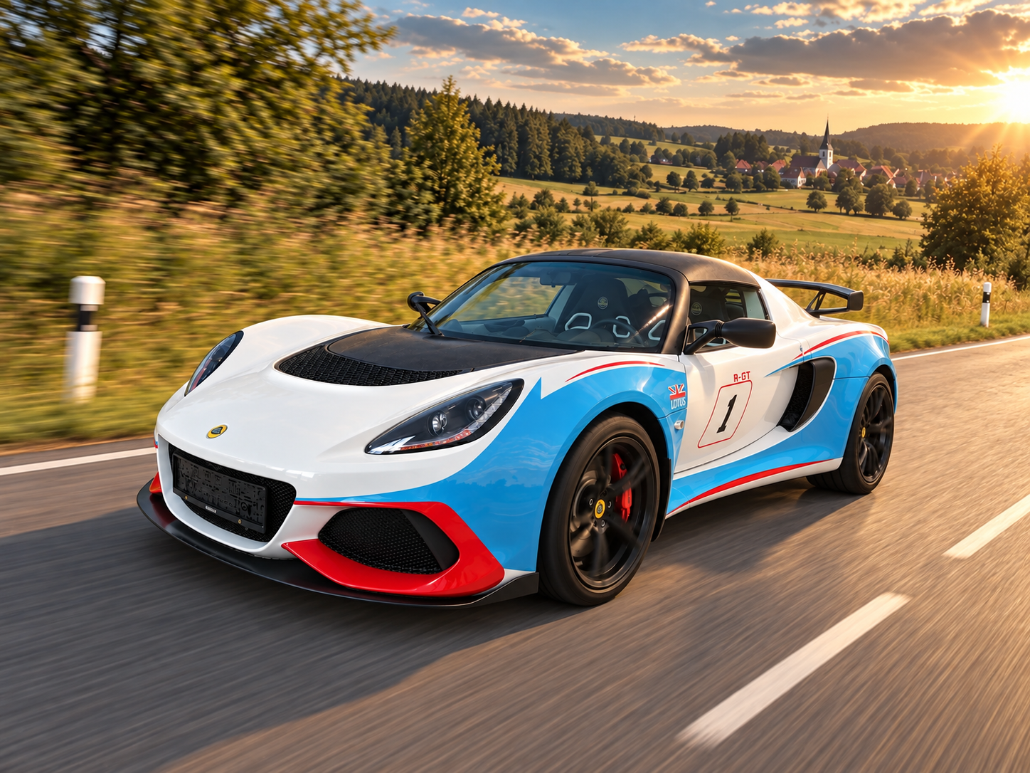 Lotus with a partial wrap in racing design