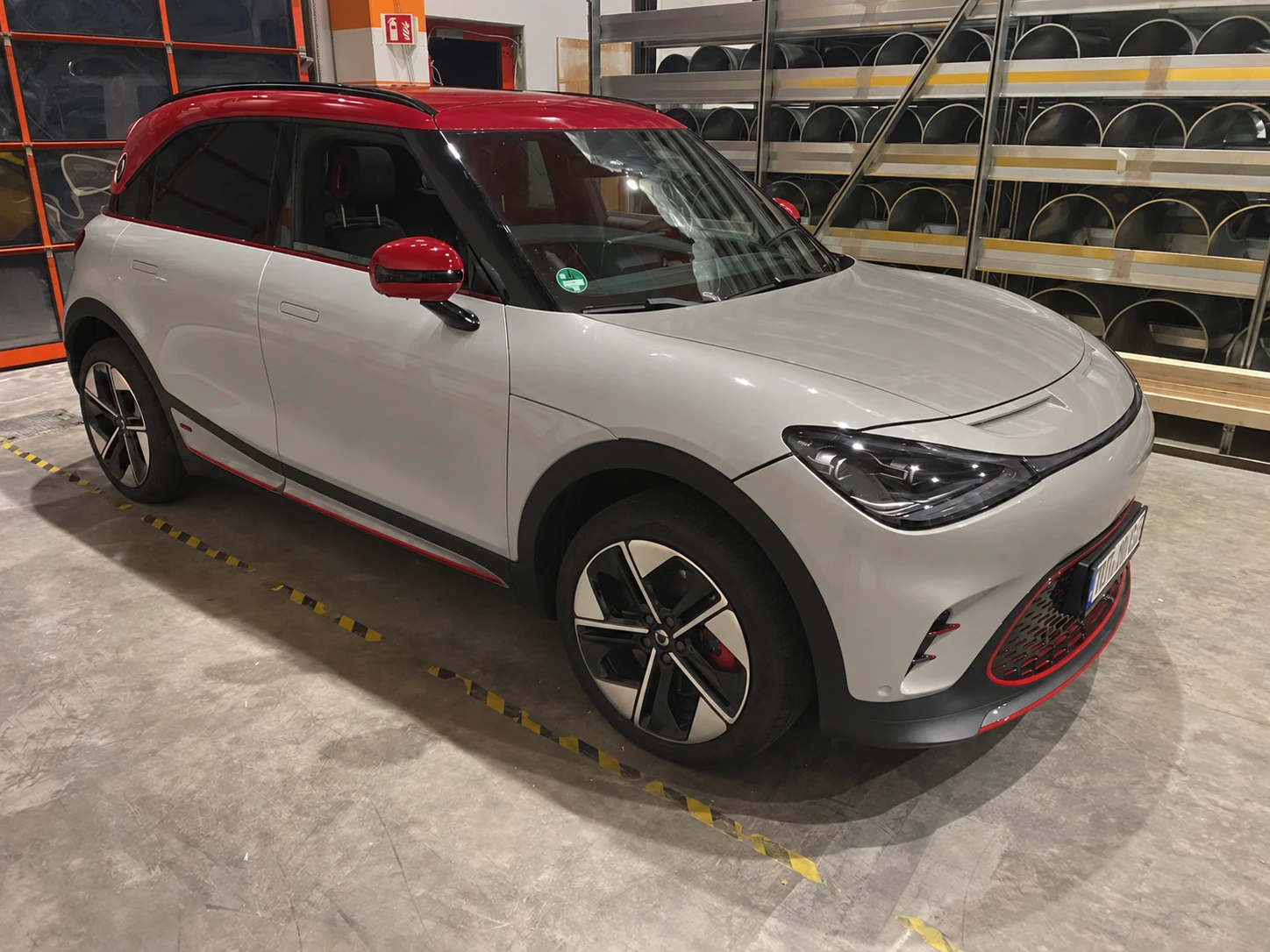 Grey car before the design wrap